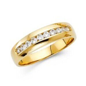 14k Yellow Gold SOLID Men's Wedding Band